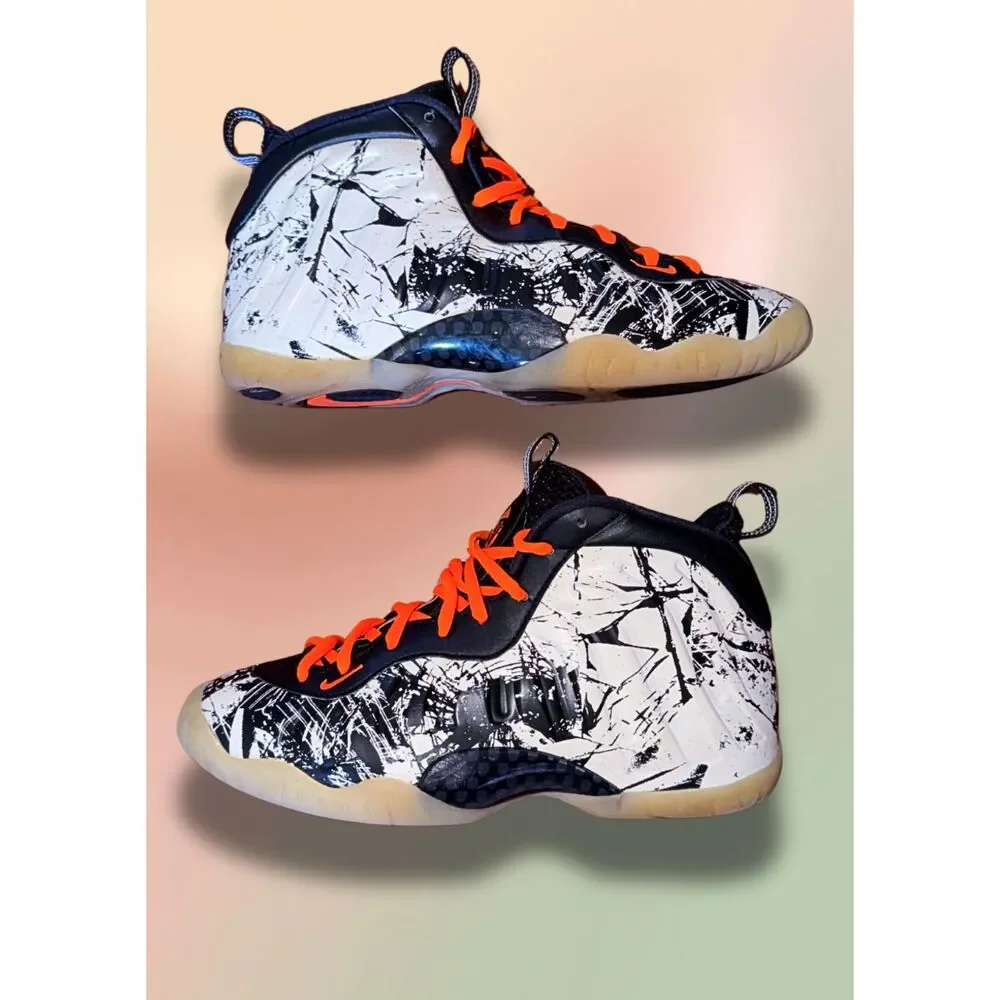 Nike Air Foamposite One GS Shattered Backboard Black Orange White Shoes Size 5Y